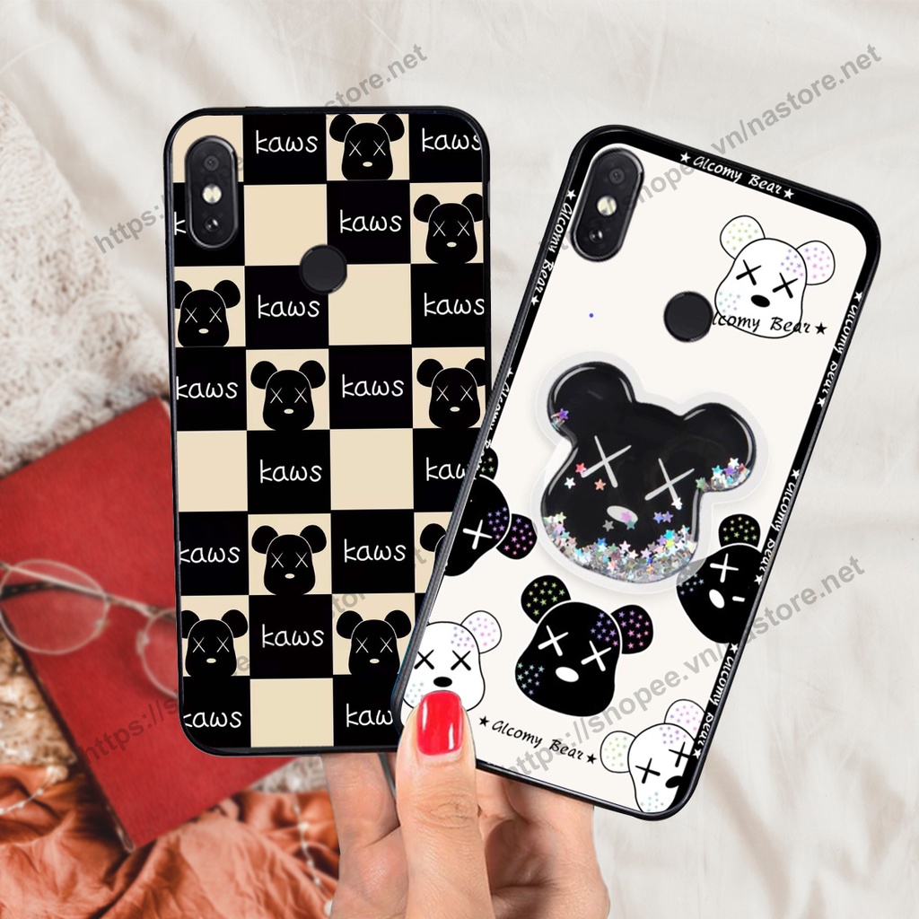 Ốp lưng Xiaomi Mi A2 trái tim họa tiết caro, mikey họa tiết beabrick kaws cute