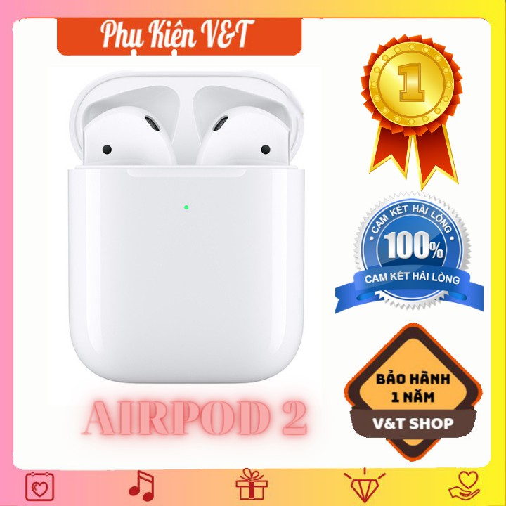 Tai nghe Bluetooth Airpod2 💝FREESHIP💝 Tai NGhe Bluetoth Cao Cấp Âm Thanh Cực Hay V&T