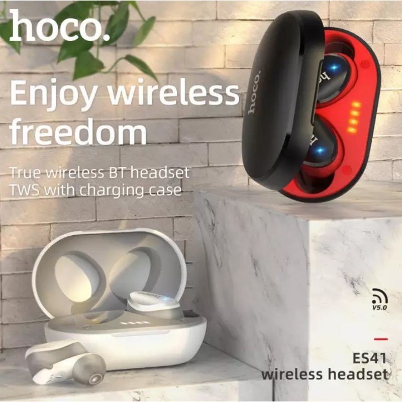 ✔TAI NGHE NHÉT TAI BLUETOOTH HOCO ES41 TWS mini pin sử dụng đến 5h