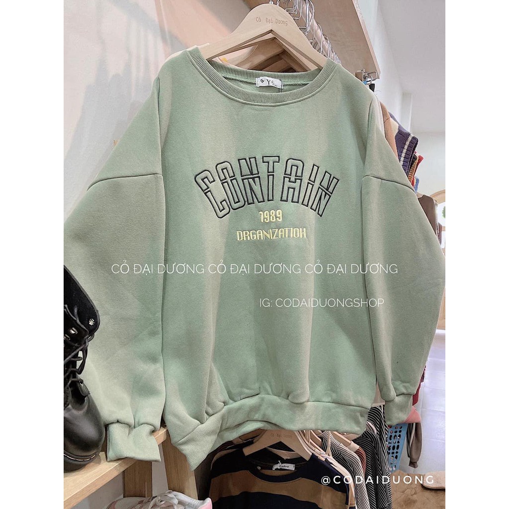 Áo Sweater nỉ Contain 1989 Form Rộng Ulzang | BigBuy360 - bigbuy360.vn