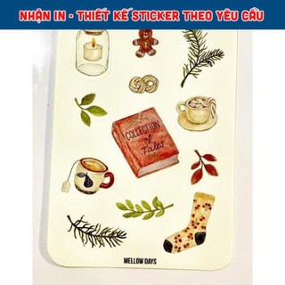 Set 12 stickers vintage trang trí sổ