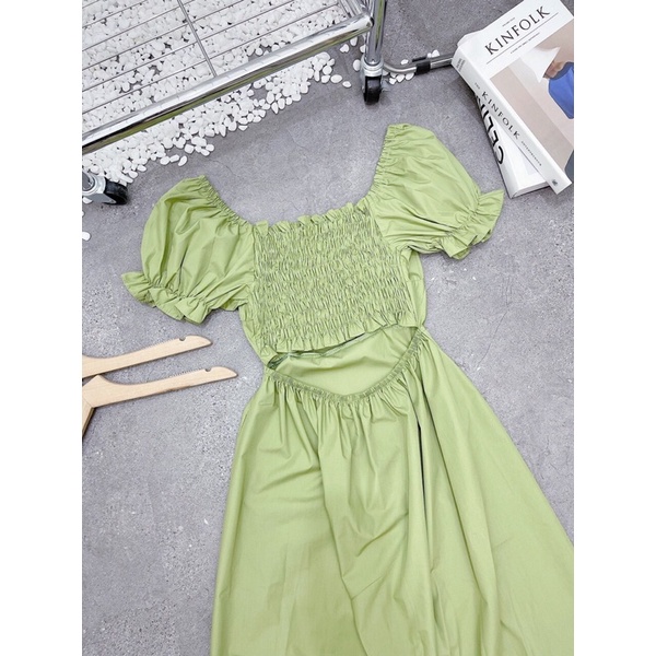 ĐẦM MAXI TRỄ VAI CỔ YẾM CUTOUT LƯNG BO CHUN MẶC ĐƯỢC NHIỀU KIỂU (Kèm Ảnh Thật)