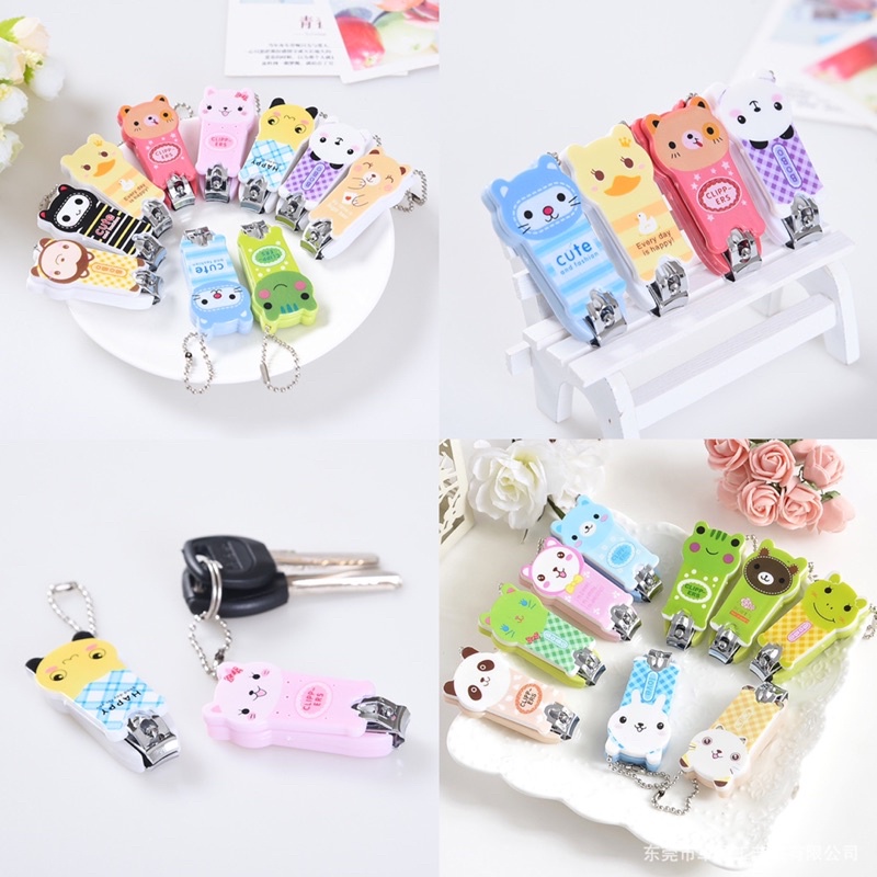 Bấm móng tay mini hình thú dễ thương cho bé có móc treo chìa khoá - Dụng cụ cắt móng tay hình thú nhỏ gọn đáng yêu