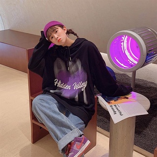 Áo khoác hoodie dáng rộng phong cách đường phố cho nữ