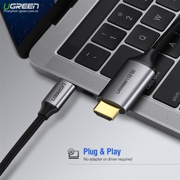 Cáp Chuyển USB Type C Sang HDMI Ugreen 50571 Dài 2m - Hàng Chính Hãng