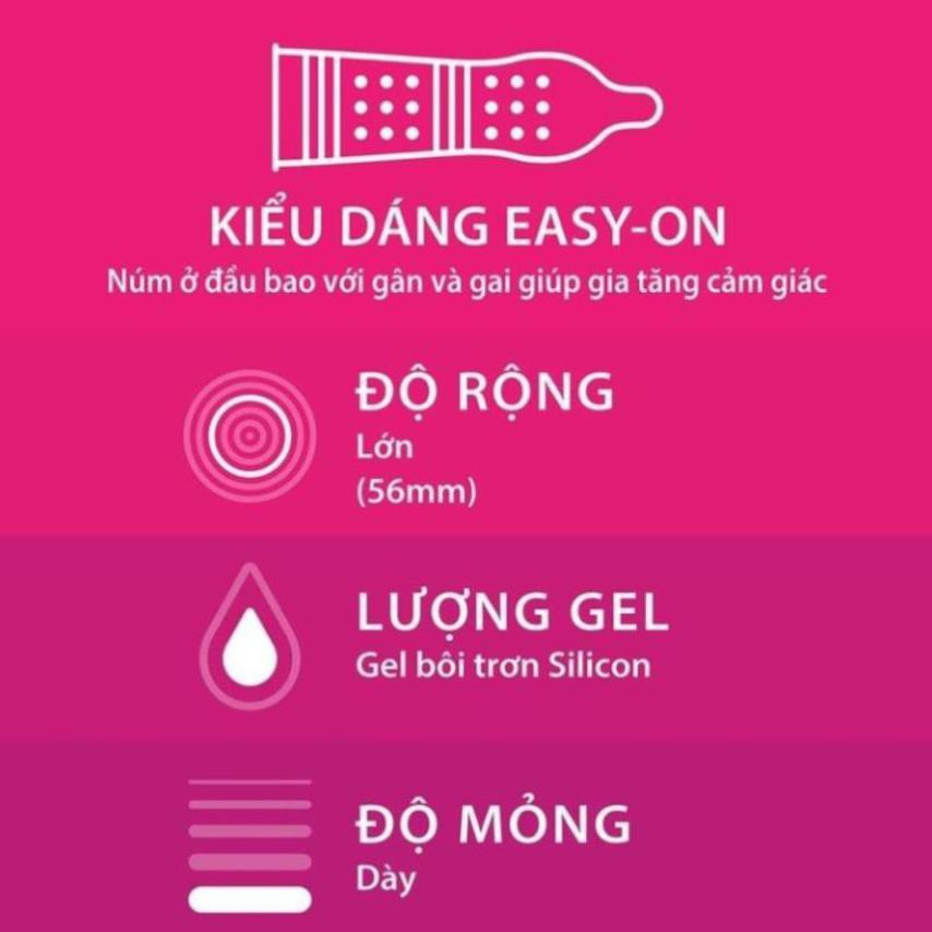 Bao cao su Durex Pleasuremax hộp 3 chiếc bcs gân gai  tạo cảm xúc mãnh liệt Sói.official