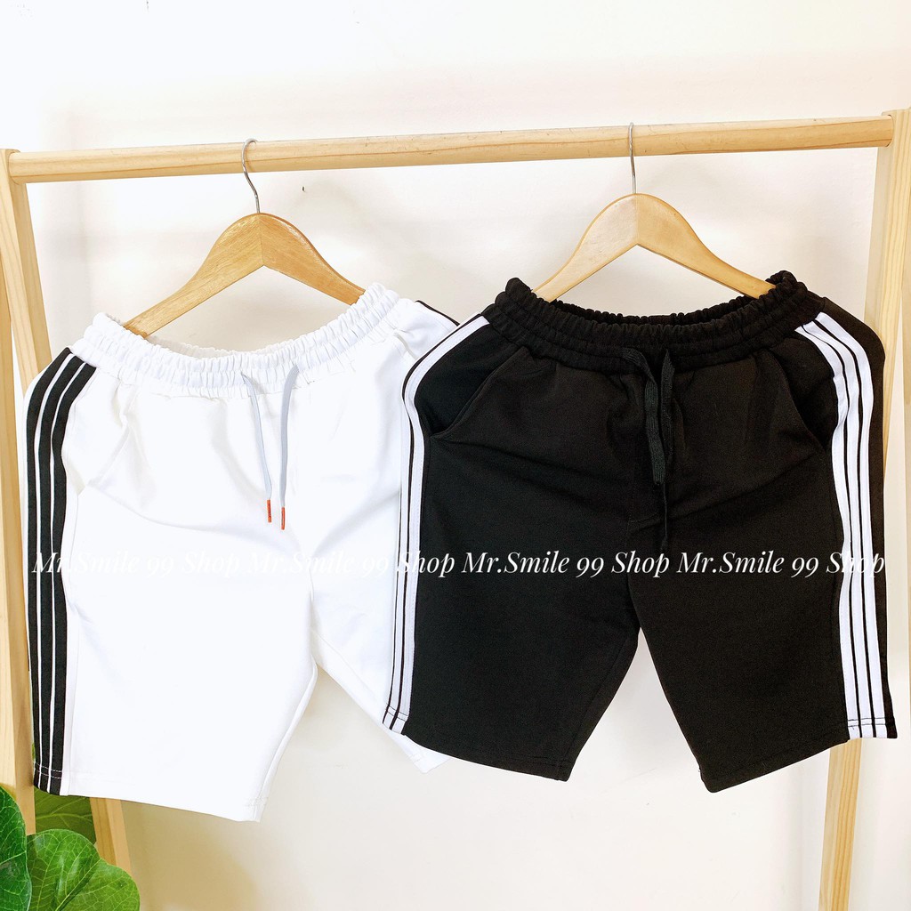 QUẦN SHORT 3 sọc Đen Trắng NAM NỮ  Unisex chất vải dày, không xù lông Mr Smile 99 Shop