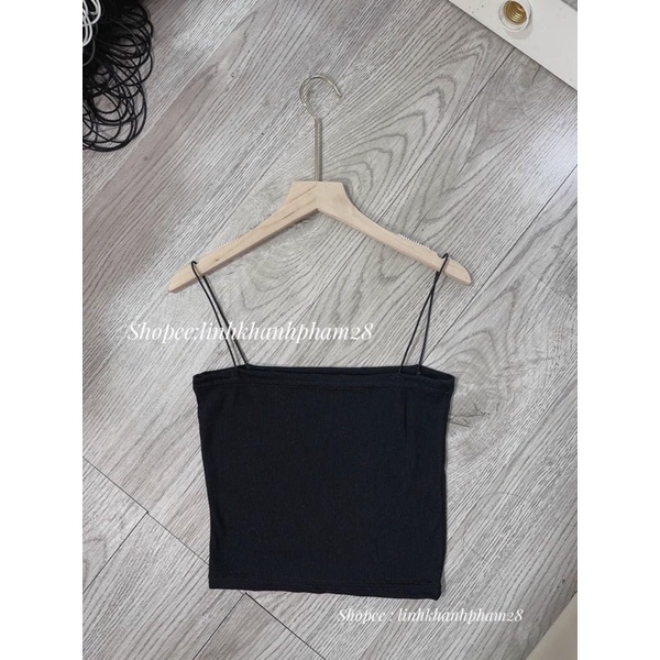 Áo 2 Dây 🌸Freeship🌸 Croptop Đen Trắng Chất Bozip Hottrend
