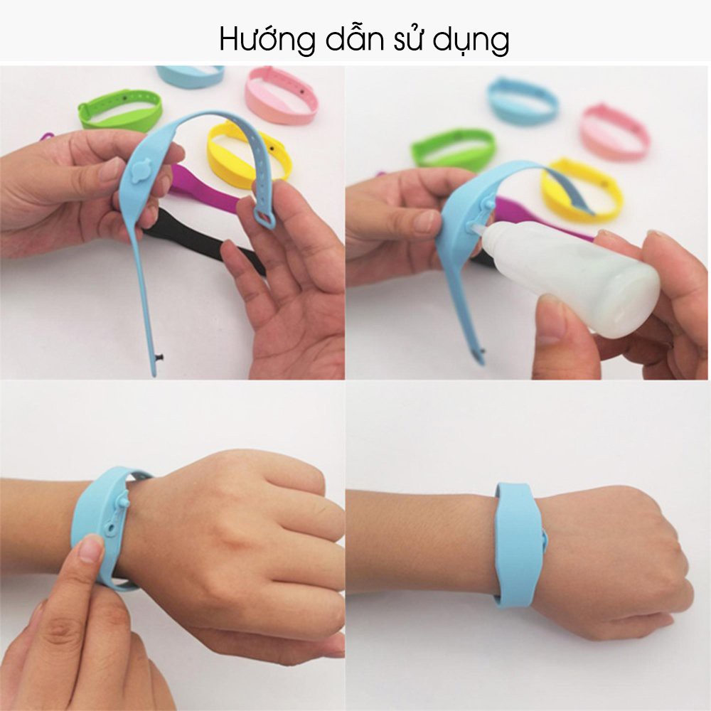Vòng Đeo Tay Slicon Đựng GEL, Nước Sát Khuẩn, Rửa Tay, Vệ Sinh Tiện Lợi Mọi Lúc Mọi Nơi Cho Trẻ Em Và Người Lớn