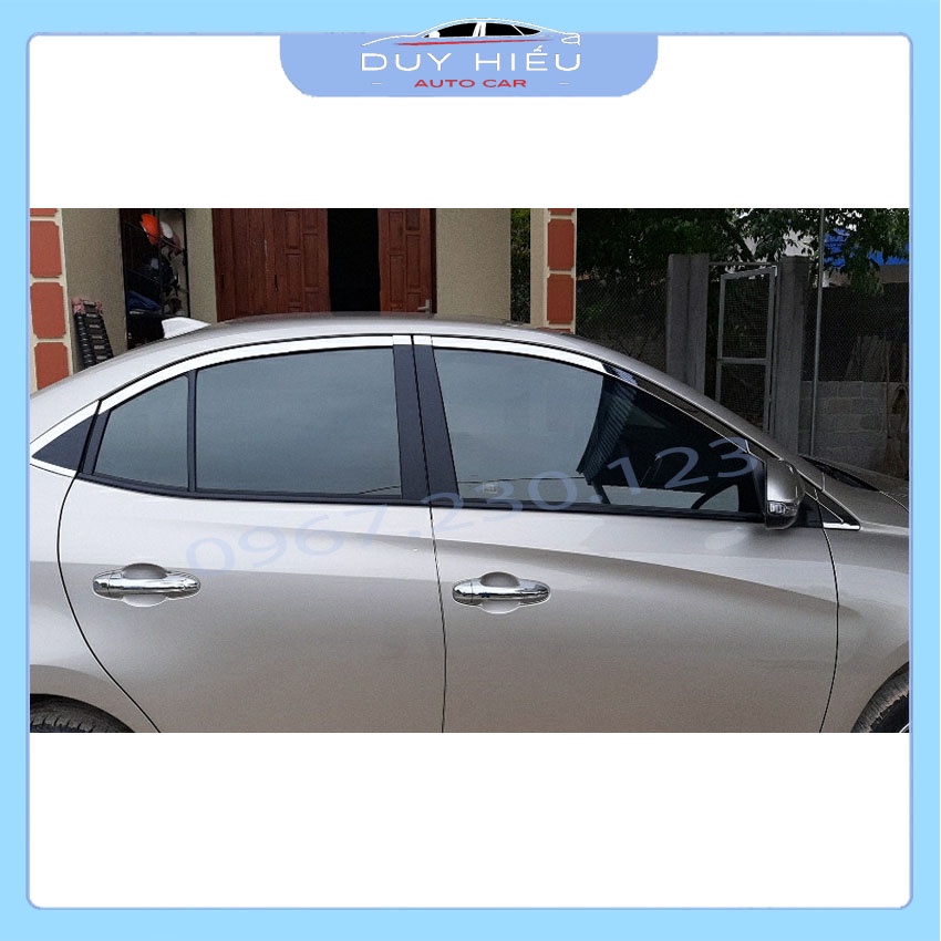 Bộ nẹp cong kính TOYOTA VIOS 2019-2020 phần trên chất liệu inox 304 không han gỉ