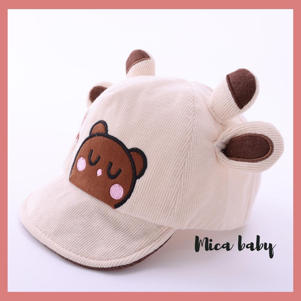 Mũ lưỡi trai cho bé hình tai hươu họa tiết động vật dễ thương MH127 Mica Baby
