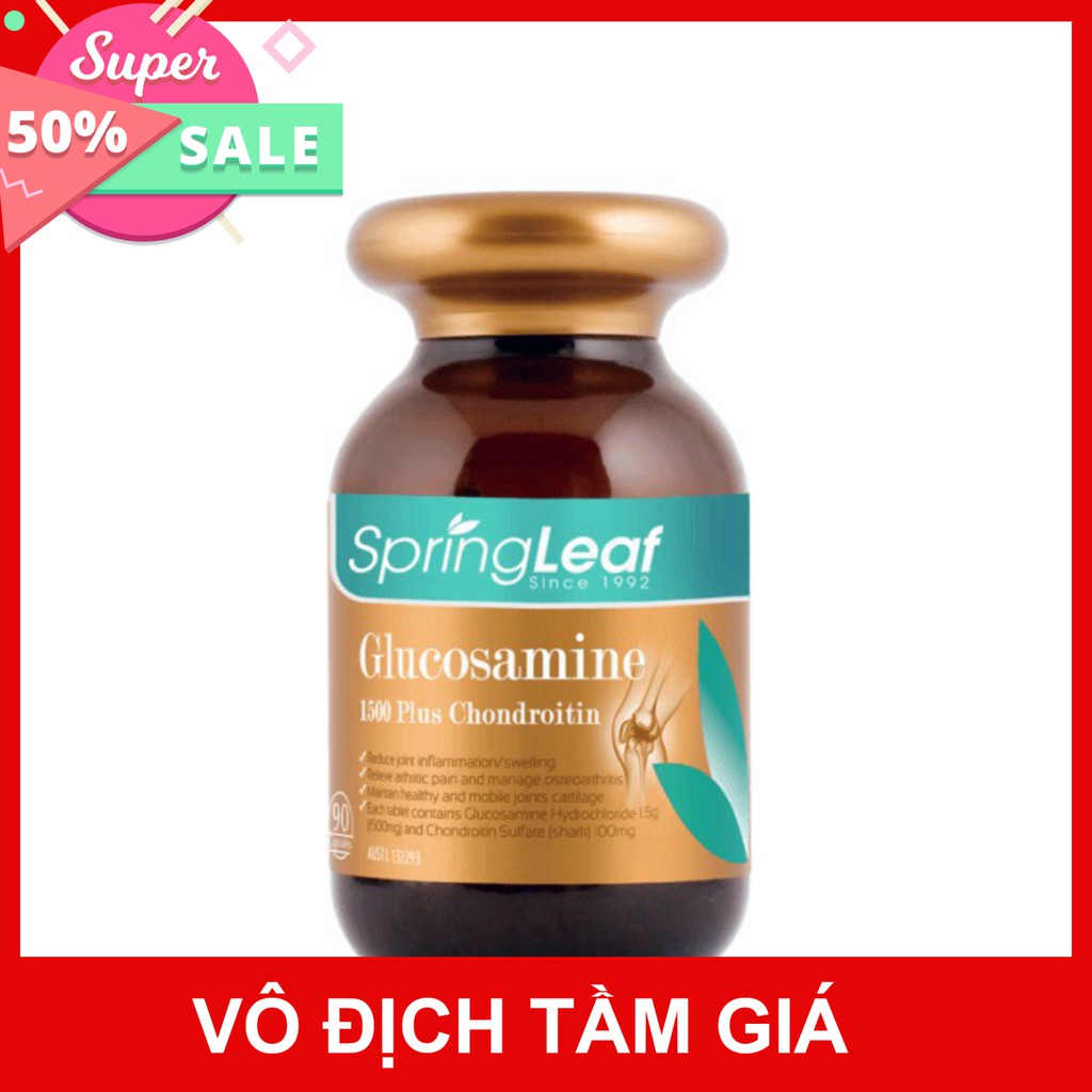 Viên uống Spring Leaf Glucosamine 1500 Plus Chondroitin - Hỗ trợ bôi trơn khớp