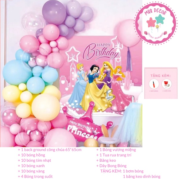 [TPHCM] Set trang trí Sinh Nhật Chủ Đề Hoạt Hình Vui Nhộn Cho Các Bé - MBBDecor