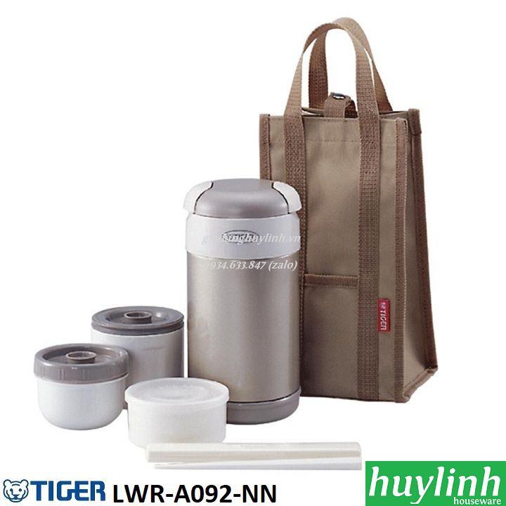 FREESHIP Cà men hộp cơm giữ nhiệt Tiger LWR-A092 - 3 ngăn