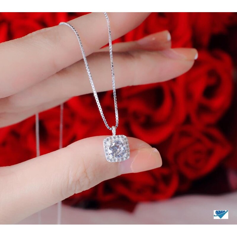 [XẢ KHO] Dây chuyền mặt vuông bạc 925