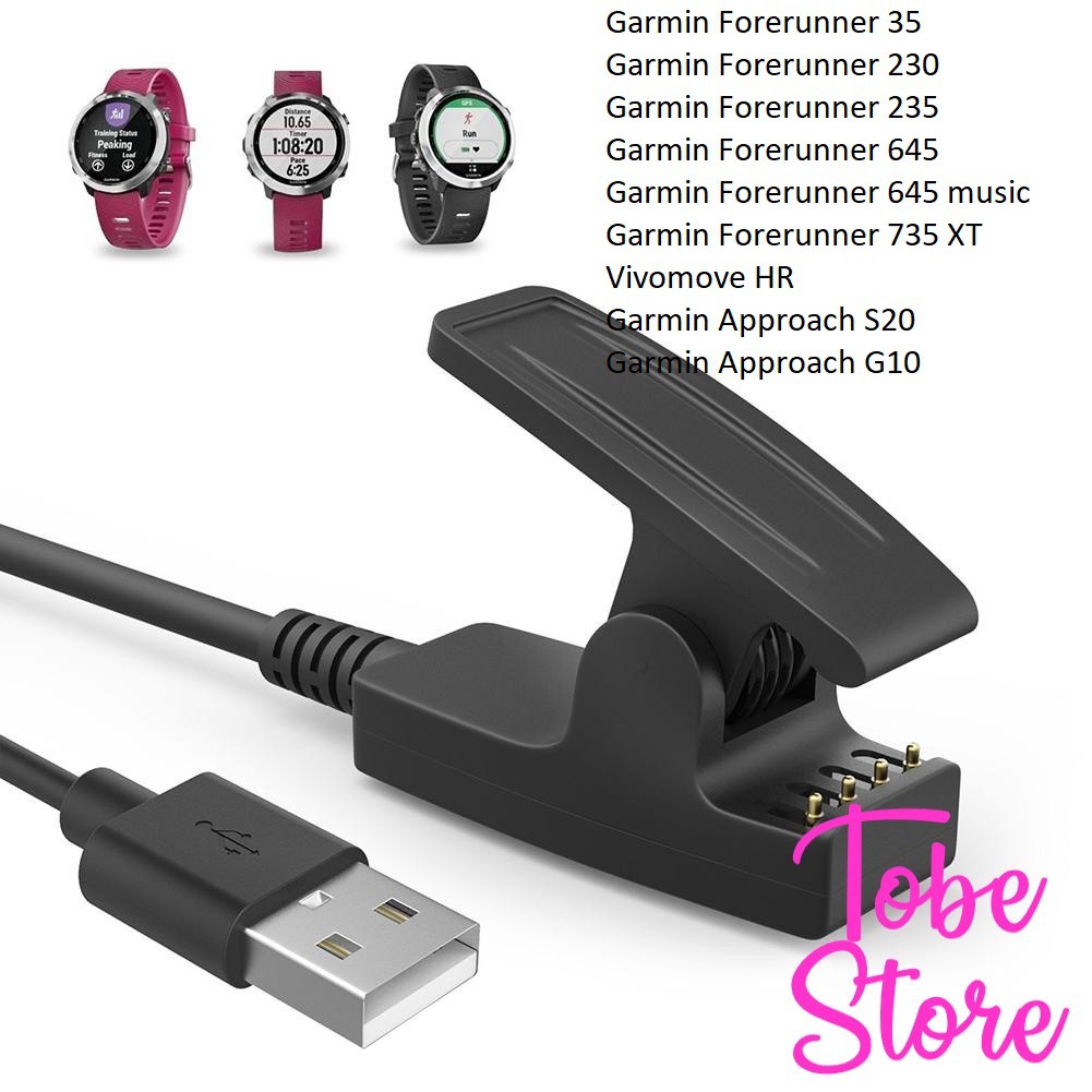 Cáp Sạc USB Tương Thích cho Garmin Forerunner 35, 230, 235, 630, 645, 645Music, 735XT, Vivomove HR, S20, G10