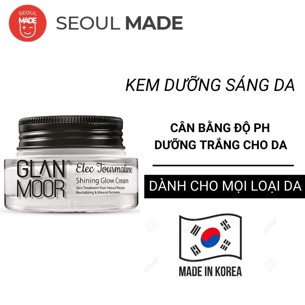 Kem dưỡng trắng da và làm đều màu da Glan.Moor Elec Tourmaline Shining Glow 50ml.Sản xuất Hàn Quốc Seoul made