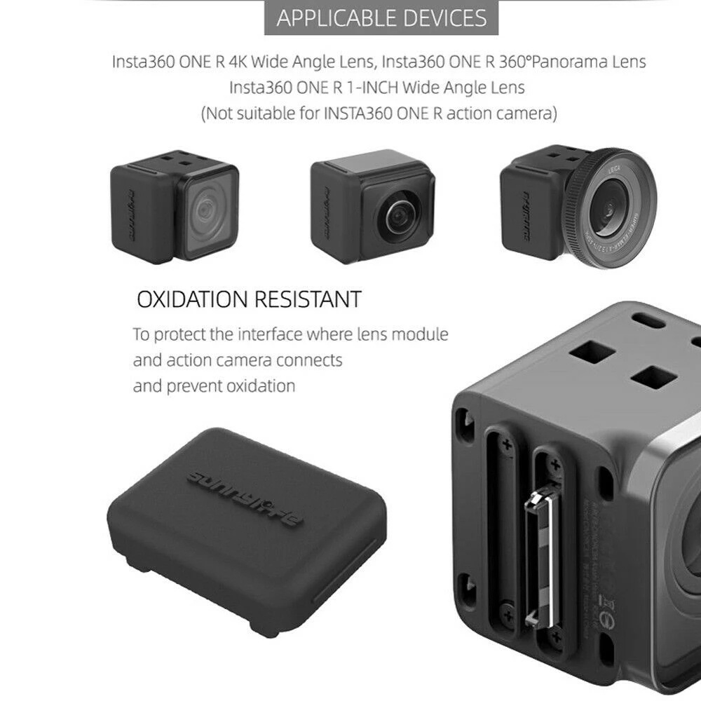 Set 2 Ốp Silicon Mềm Chống Bụi Cho Camera Insta 360 One RS/R 4K