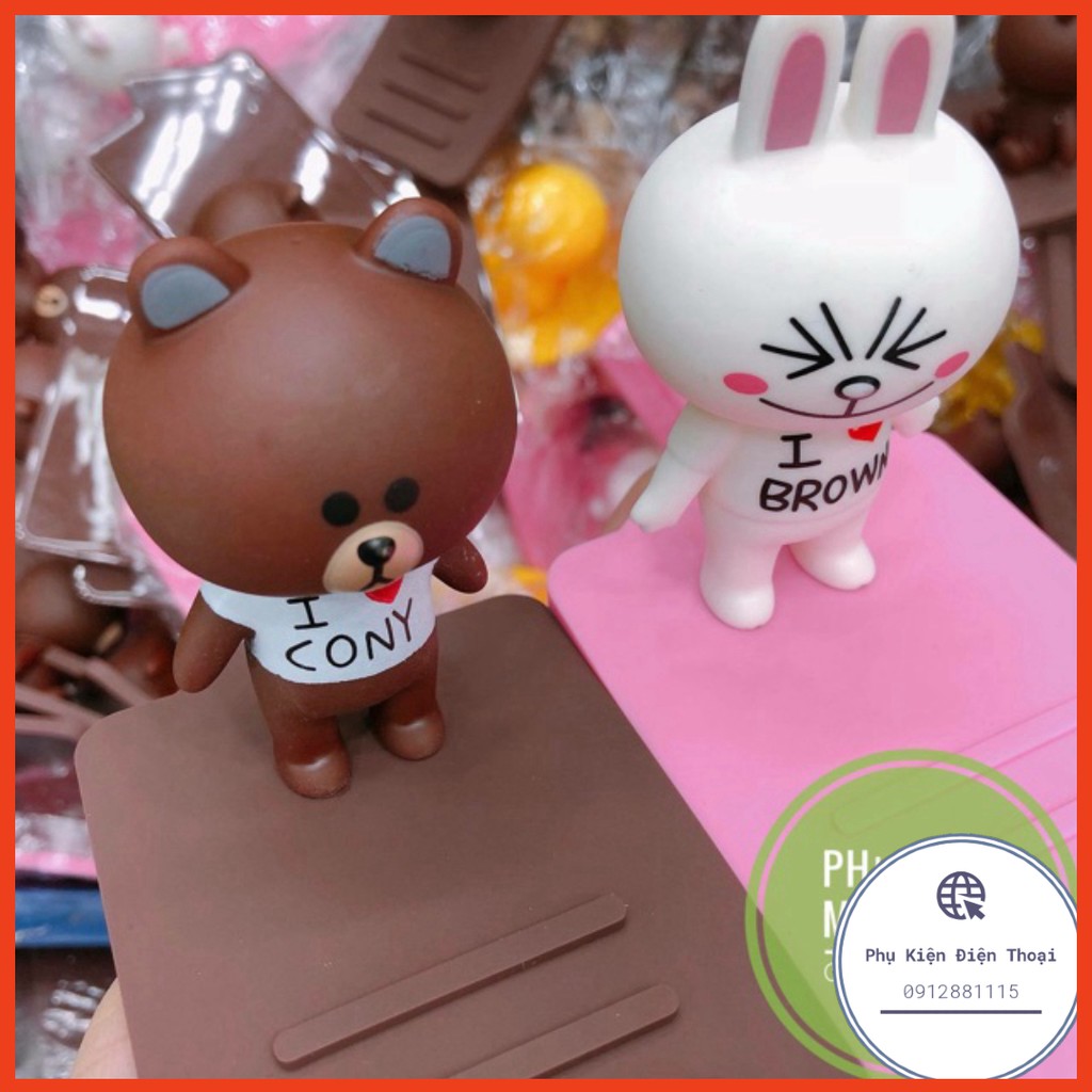 Kệ để điện thoại trên bàn taplo xe hơi xoay 360 độ hình gấu brown thỏ cony ... ⚡Phụ Kiện Điện Thoại⚡️