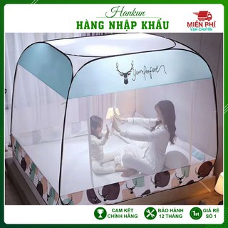 Mùng màn chụp tự bung Cao cấp 3 cửa có đáy chống muỗi tuyệt đối dùng cố định M5/M6/M8/2m2 màn chụp đỉnh vuông