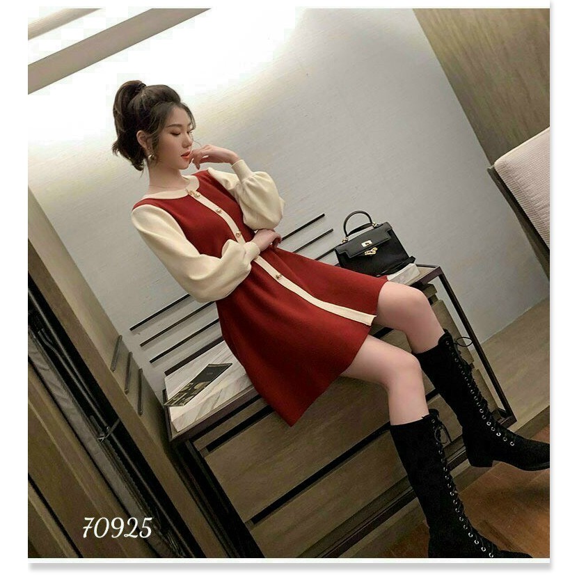 ĐẦM NỮ BABY DOLL PHỐI NÚT TIỂU THƯ XINH XẮN