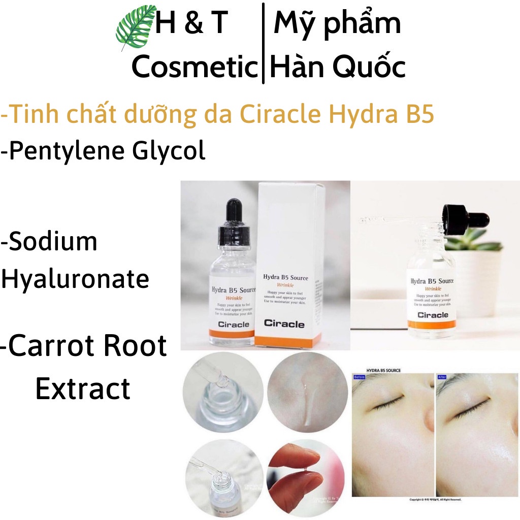 Serum cấp ẩm Hydra B5 Source CIRACLE tinh chất dưỡng da trắng sáng làm chậm quá trình lão hóa da 30ml