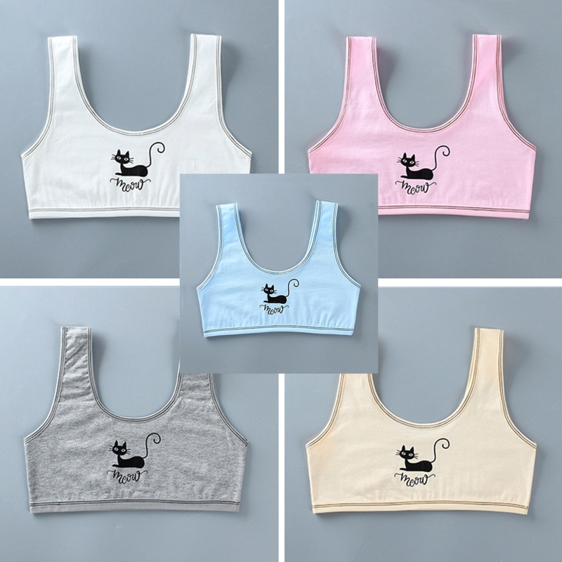 Bộ Đồ Lót 2 Món In Họa Tiết Mèo Dễ Thương Thời Trang Cho Bé Gái