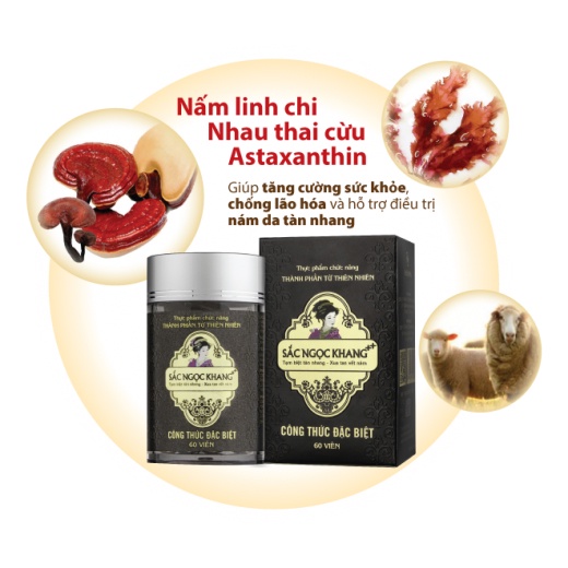 Bộ giảm nám SẮC NGỌC KHANG cao cấp 7 món[Viên uống ++,serum 20ml, kem10g,tẩy trang, Gel rửa mặt100g,hoa hồng,chống nắng]