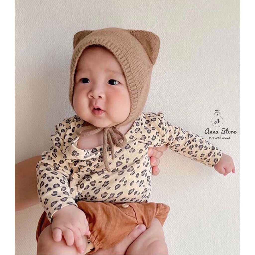 MUP 22 : Mũ len 2 tai kute cho bé 40-50cm