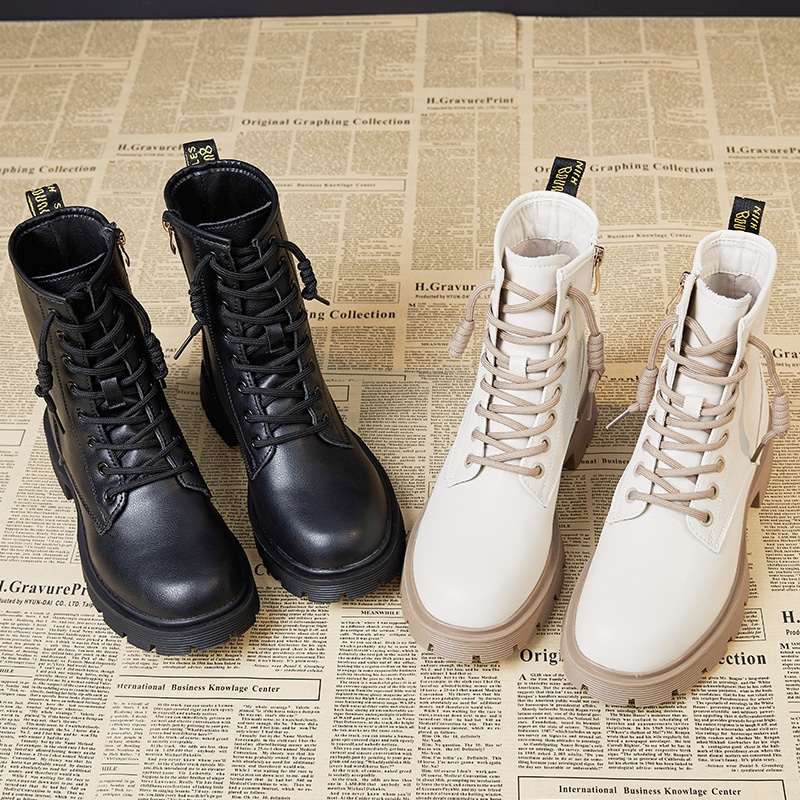 Martin boots new boots platform giày nữ phong cách anh phong cách ins mùa thu và mùa đông phiên bản hàn quốc giày da