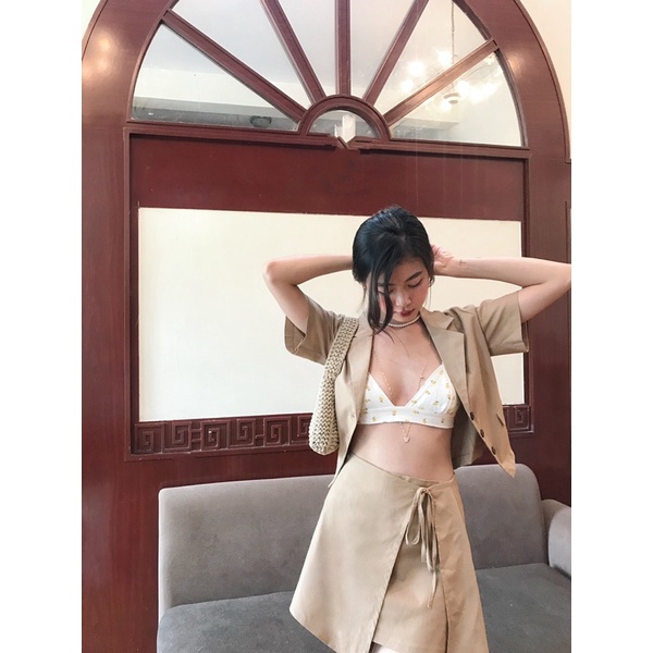 Caleelilou - Set vest Linen nâu Lucille