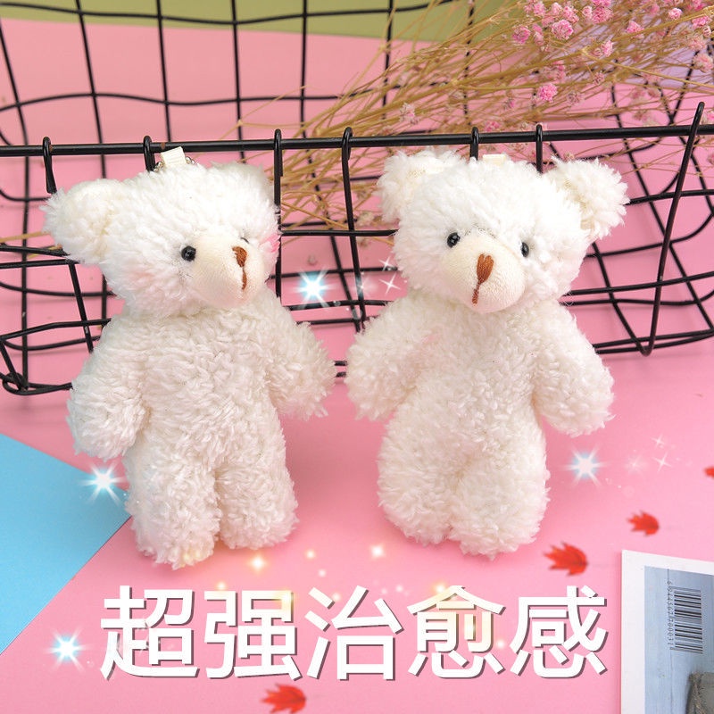 Móc khóa gấu nhồi bông dễ thương trang trí balo làm quà tặng sinh nhật