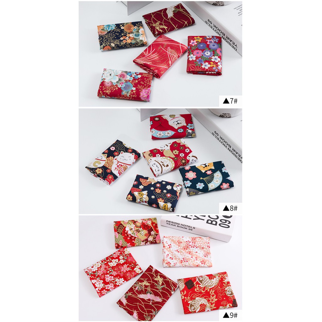 Set 5 Tấm Vải 100% cotton 20x24cm Phong Cách Nhật Bản