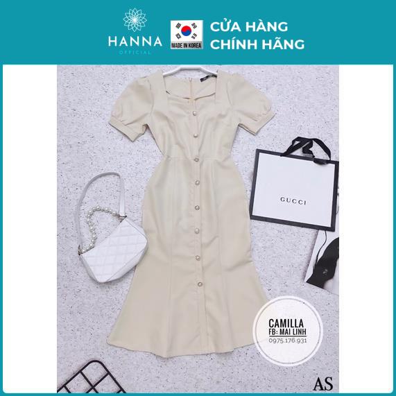 Đầm đuôi cá tay bồng đính cúc ngọc/Váy hàn quốc cúc ngọc đuôi cá - HANNA - Hannah Store | WebRaoVat - webraovat.net.vn