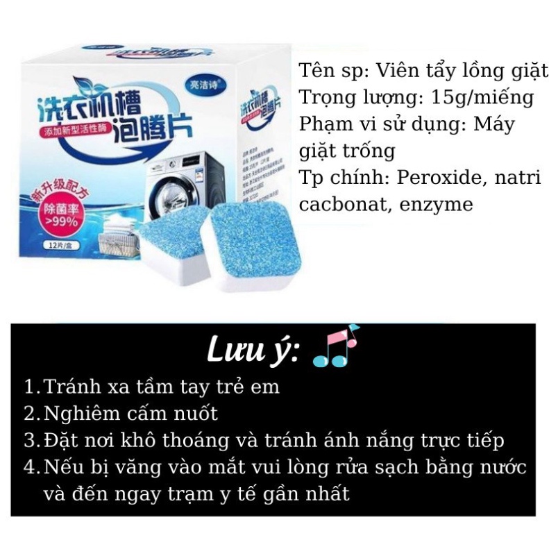 [Bộ 50 Viên] Viên Tẩy Vệ Sinh Lồng - Viên Vệ Sinh  Máy Giặt - Diệt Khuẩn - Tẩy Cặn Bẩn Máy Giặt DC-SHOP
