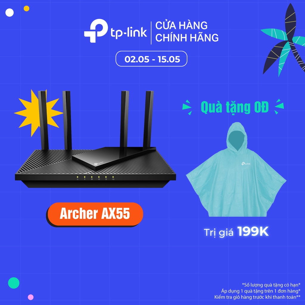 Bộ Phát Wifi TP-Link Archer AX55 Chuẩn Wifi 6 AX3000