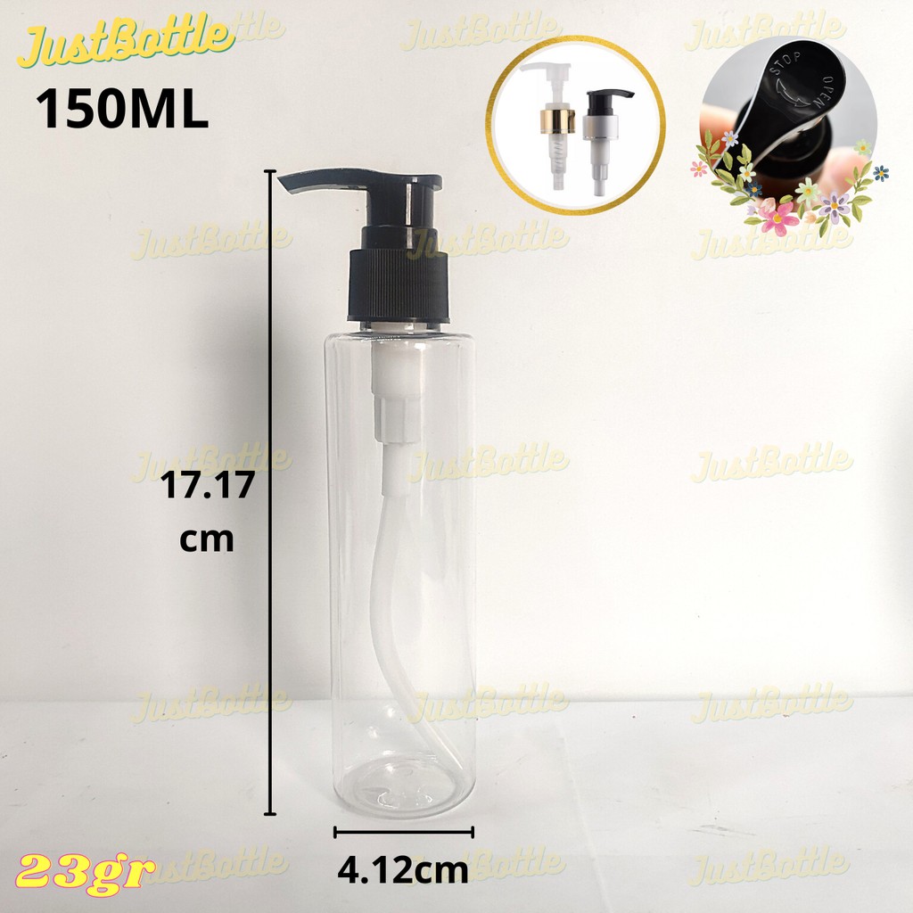 LỌ CHIẾT MỸ PHẨM 150ml có vòi VỎ CHAI NHỰA PET TRONG SUỐT VÒI NHẤN XỊT PHUN SƯƠNG NẮP BẬT XỊT GIỌT đựng sữa tắm dầu gội