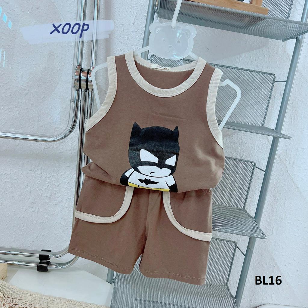 Bộ ba lỗ XOOP cotton 4 chiều in batman cho bé trai  BL16,Đồ bộ thời trang quần áo trẻ em mặc nhà,đi chơi