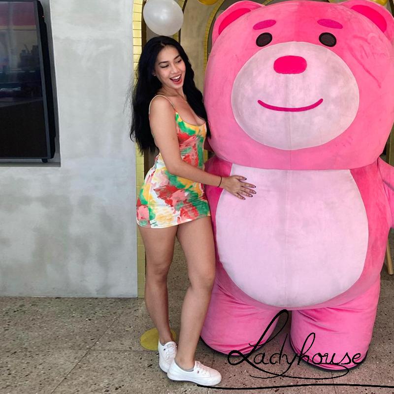 Đầm không tay dáng ôm Hở Lưng Cắt Sâu Nhuộm Họa Tiết Màu Loang Thời Trang Mùa Hè Cho Nữ