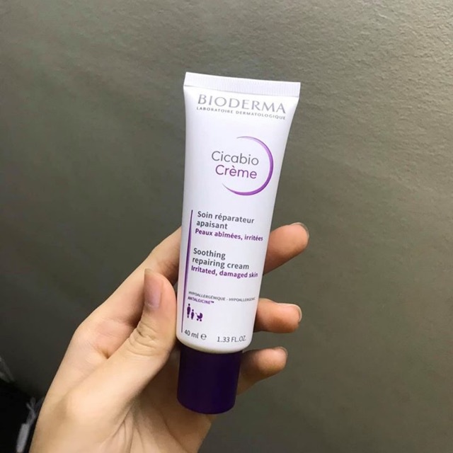 Kem tím dưỡng ẩm phục hồi da Bioderma Cicabio Cream tím