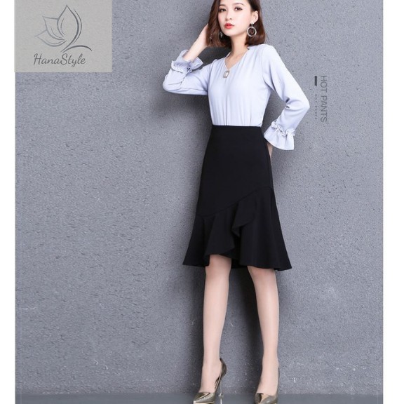 Chân váy tà xéo Hana Form Dáng chuẩn Đủ Size HN015