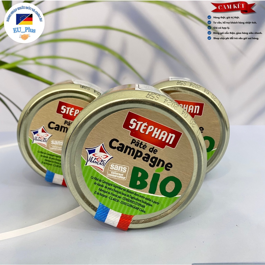 Pate Stephan đồng quê hữu cơ vị ớt đỏ - 180g - Pháp