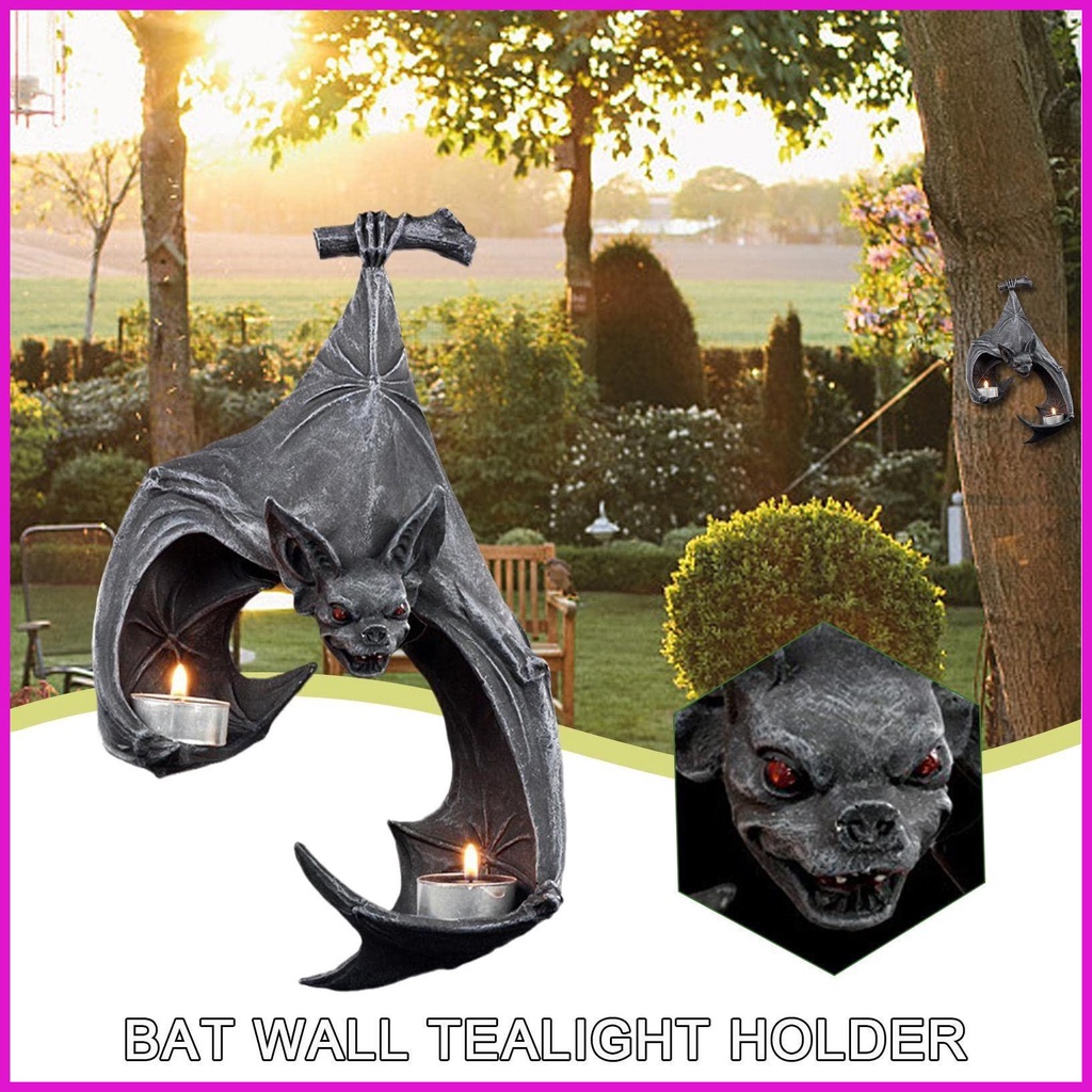 Giá Đỡ Đèn Cầy Bằng Resin Màu Đen Phong Cách Gothic Độc Đáo Trang Trí Nhà Cửa