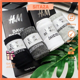 Hộp tất nam HM David beckham chất cotton siêu đẹp (cổ ngắn}