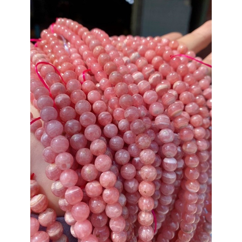 Vòng tay đá đào hoa quấn 3 vòng hàng đẹp 5a kiểm định