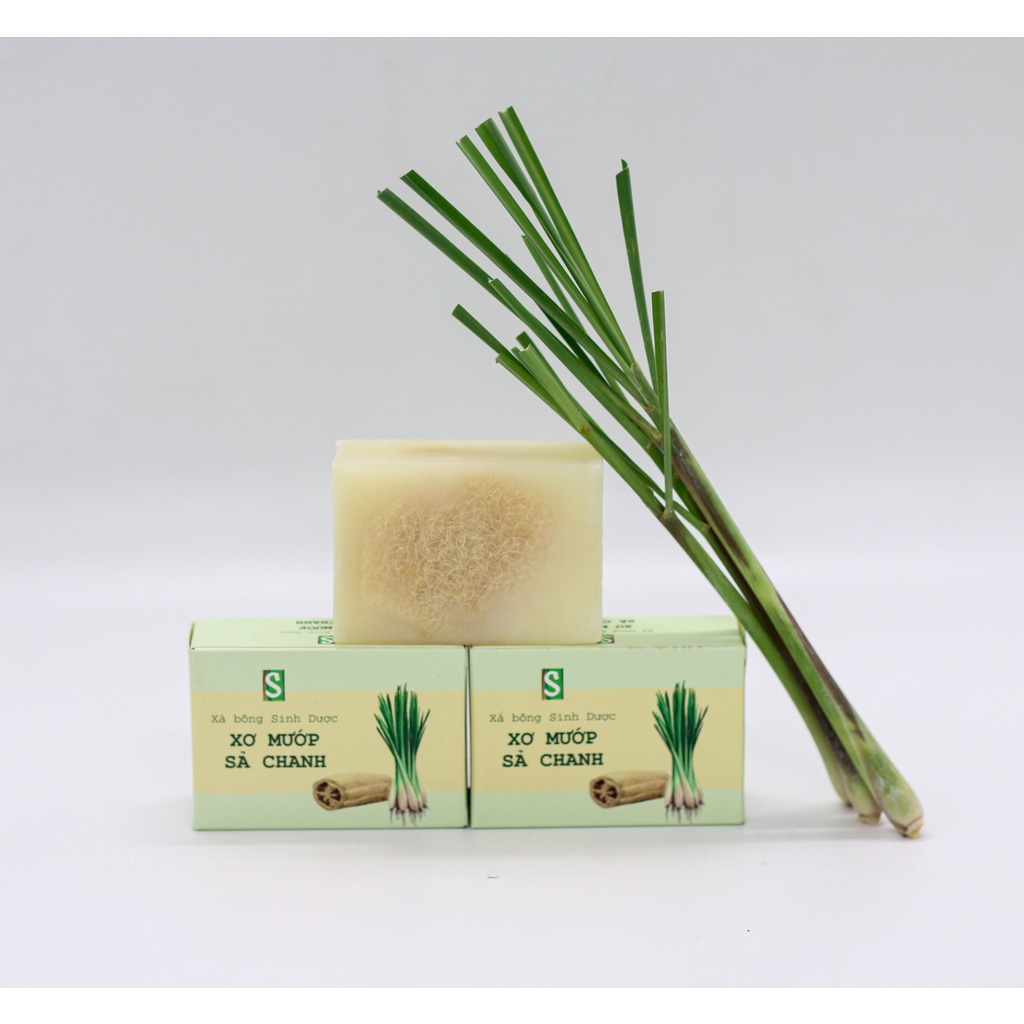 Soap, Xà Bông  Xơ Mướp Bạc Hà - Sả Chanh  HTX Sinh Dược 120g