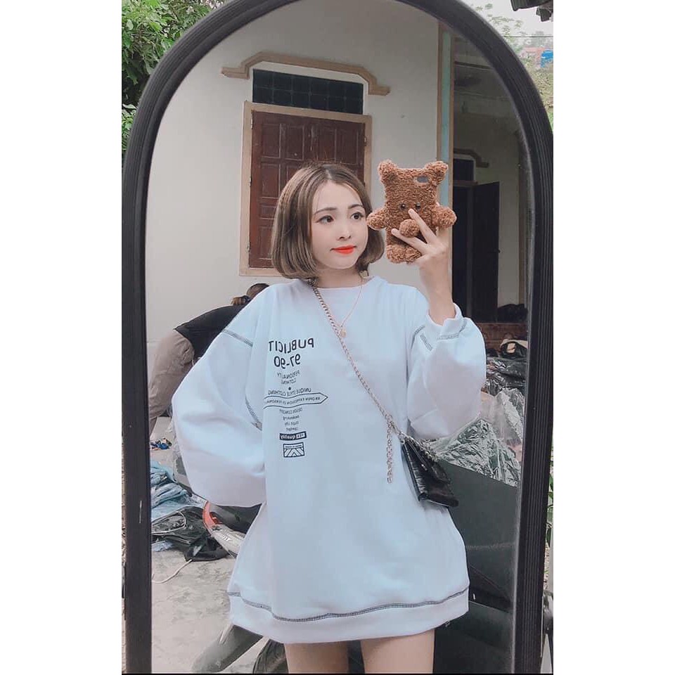 Áo Sweater Nỉ Form Rộng Dài Tay Unisex Ullzzang | BigBuy360 - bigbuy360.vn