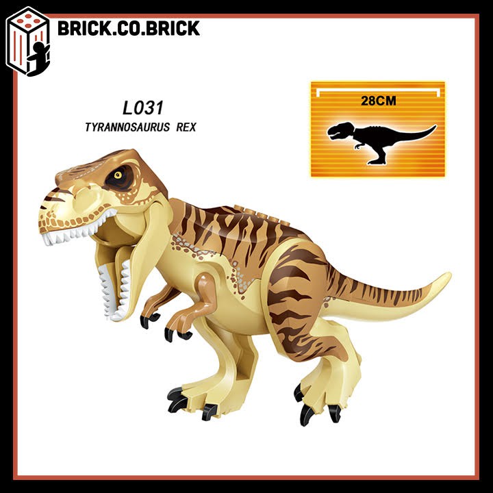 Đồ chơi lắp ráp sáng tạo Mô hình Khủng long Minifig và Non lego Moc Dinosaurs Jurassic Park-T Rex L03-L036