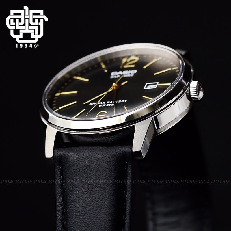 Đồng hồ Casio nam MTS-110L-1A kính Sapphire, dây da thật, chống nước 50m, hàng chính hãng