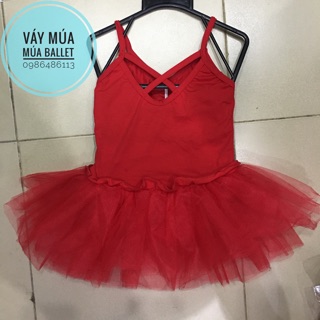 Váy múa đỏ 2 dây bèo eo (có sỉ từ 5c)